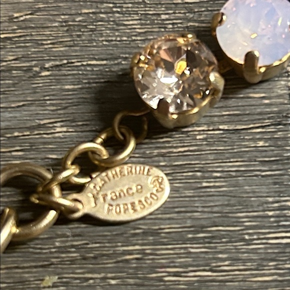 Catherine Popesco Gold and Rose Crystal Bracelet - Picture 2 of 4